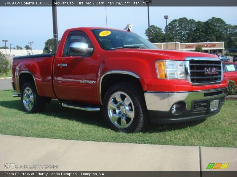 Fire Red / Dark Titanium/Light Titanium 2009 GMC Sierra 1500 SLE Regular Cab