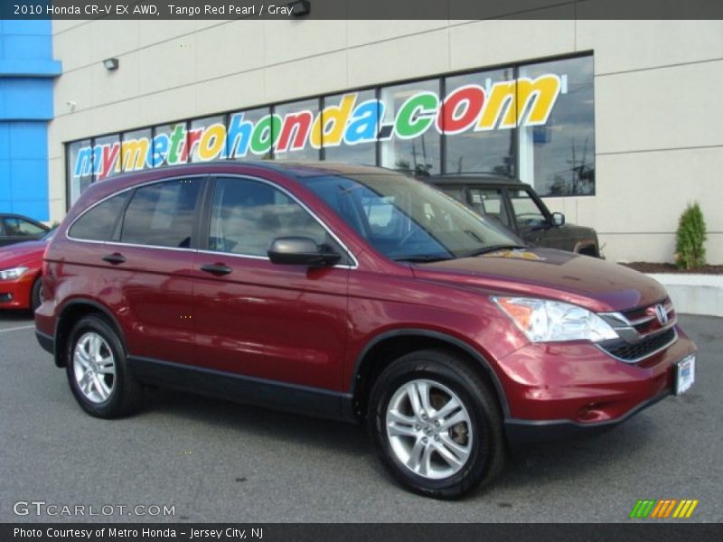 Tango Red Pearl / Gray 2010 Honda CR-V EX AWD