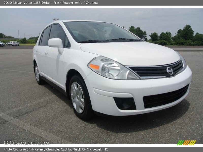 Fresh Powder White / Charcoal 2010 Nissan Versa 1.8 S Sedan