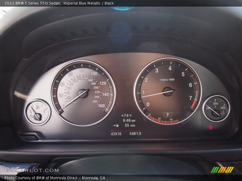 Imperial Blue Metallic / Black 2011 BMW 5 Series 550i Sedan