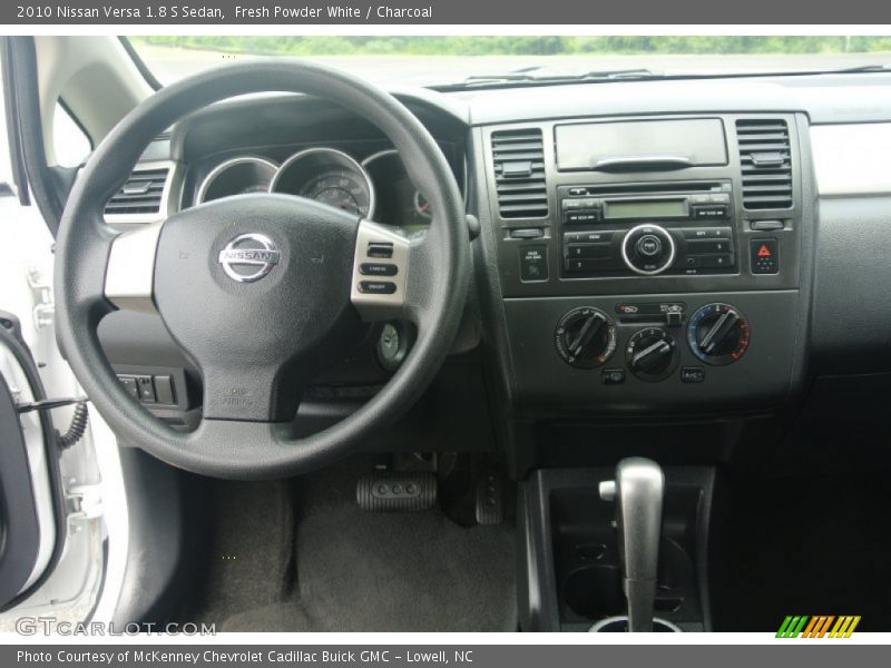 Fresh Powder White / Charcoal 2010 Nissan Versa 1.8 S Sedan