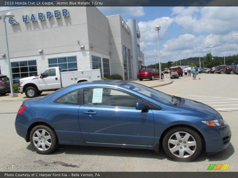 Atomic Blue Metallic / Gray 2010 Honda Civic LX Coupe