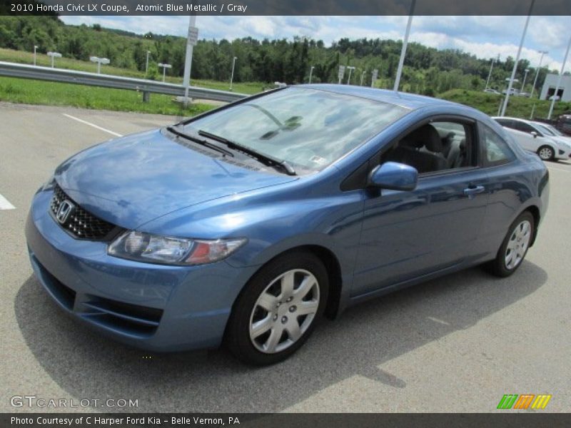 Atomic Blue Metallic / Gray 2010 Honda Civic LX Coupe