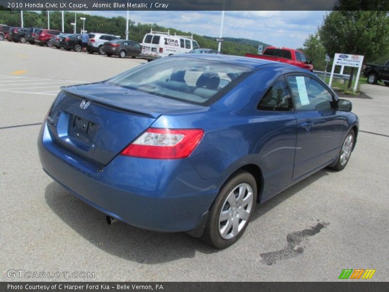 Atomic Blue Metallic / Gray 2010 Honda Civic LX Coupe