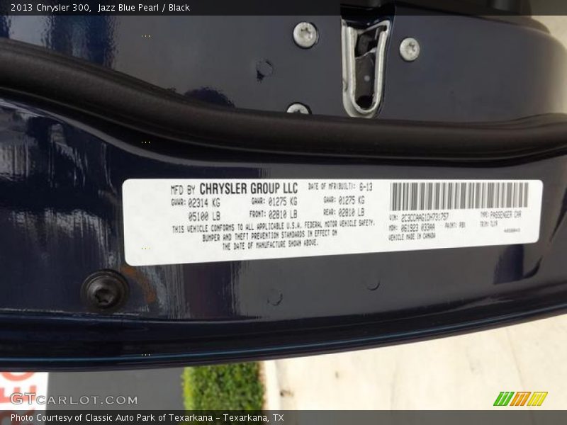 Jazz Blue Pearl / Black 2013 Chrysler 300