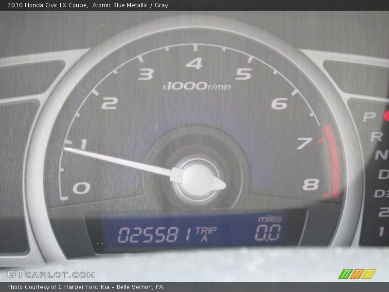 Atomic Blue Metallic / Gray 2010 Honda Civic LX Coupe