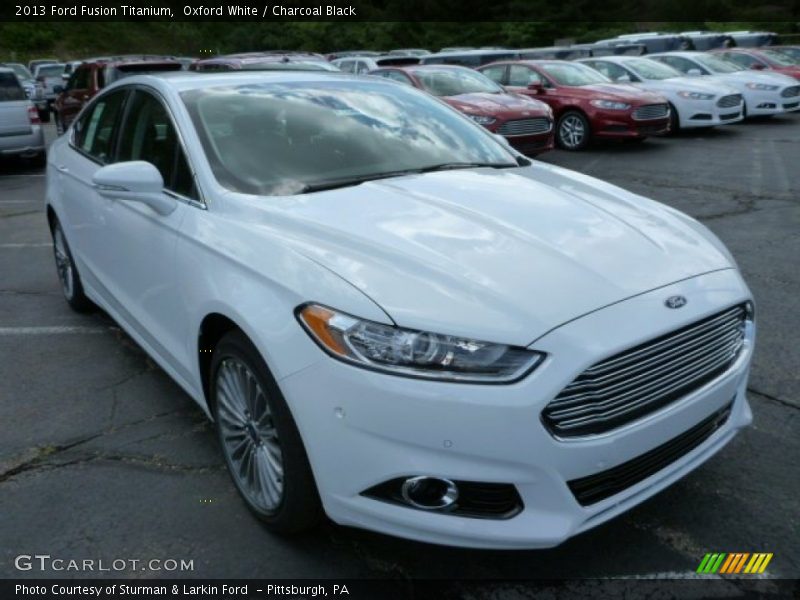 Oxford White / Charcoal Black 2013 Ford Fusion Titanium