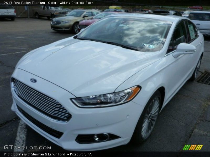 Oxford White / Charcoal Black 2013 Ford Fusion Titanium