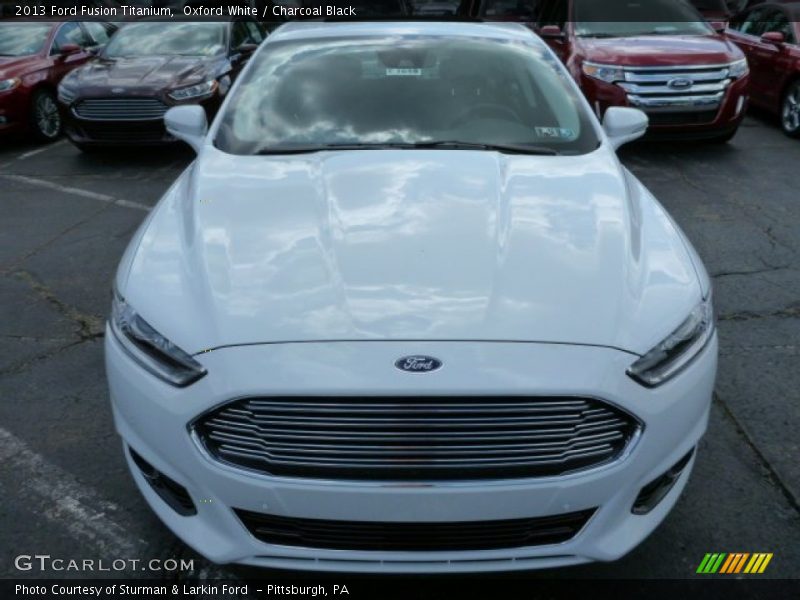 Oxford White / Charcoal Black 2013 Ford Fusion Titanium