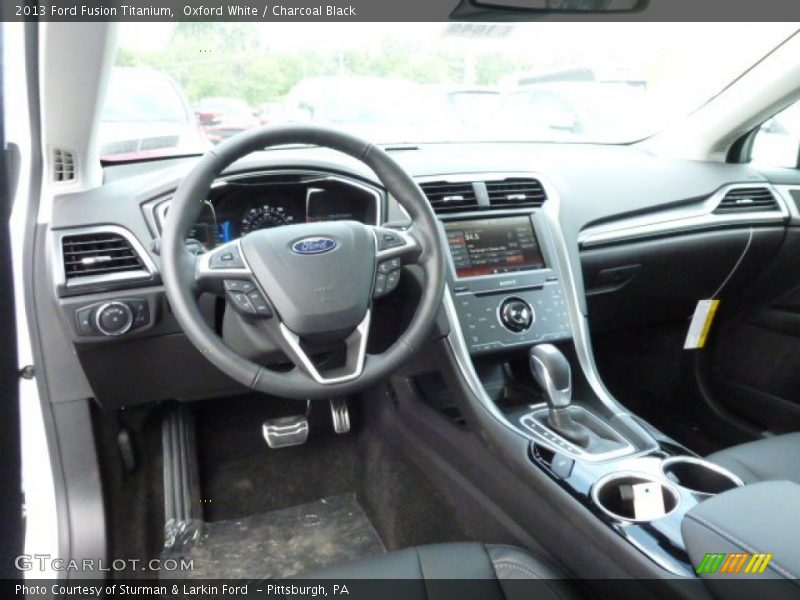 Oxford White / Charcoal Black 2013 Ford Fusion Titanium