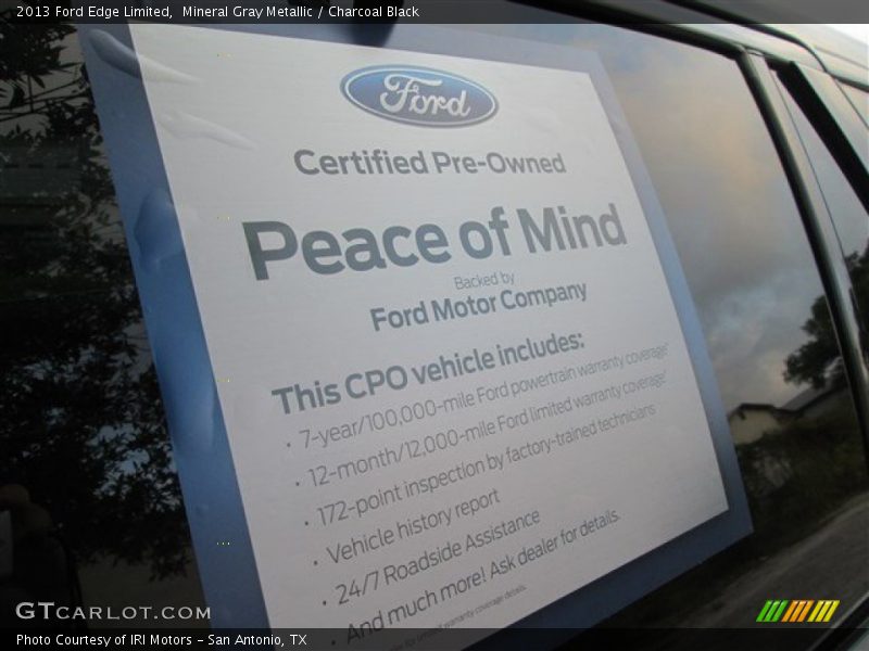 Mineral Gray Metallic / Charcoal Black 2013 Ford Edge Limited