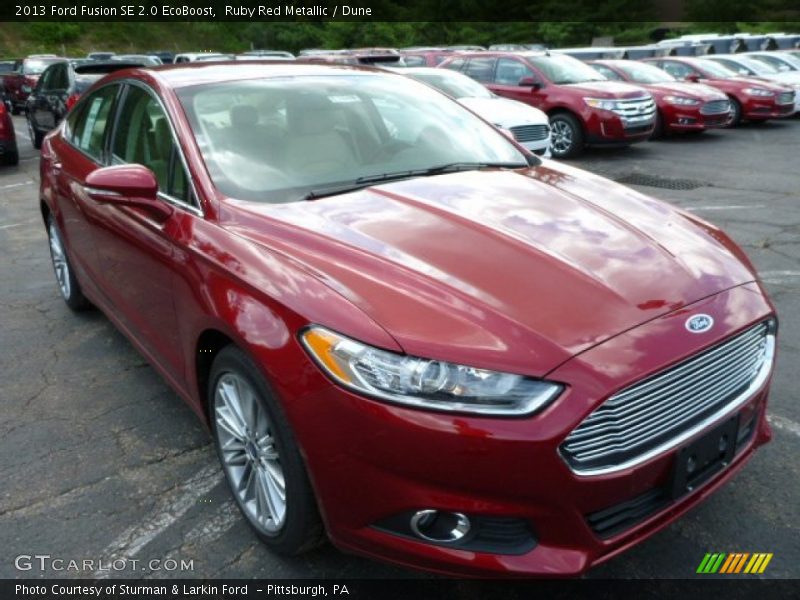 Ruby Red Metallic / Dune 2013 Ford Fusion SE 2.0 EcoBoost