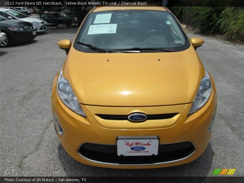 Yellow Blaze Metallic Tri-coat / Charcoal Black 2012 Ford Fiesta SES Hatchback