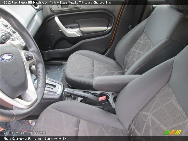 Yellow Blaze Metallic Tri-coat / Charcoal Black 2012 Ford Fiesta SES Hatchback