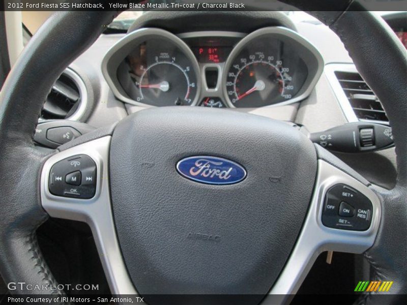 Yellow Blaze Metallic Tri-coat / Charcoal Black 2012 Ford Fiesta SES Hatchback