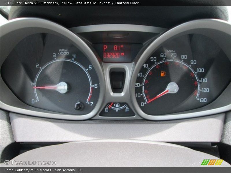 Yellow Blaze Metallic Tri-coat / Charcoal Black 2012 Ford Fiesta SES Hatchback