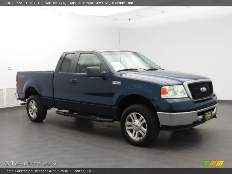 Dark Blue Pearl Metallic / Medium Flint 2007 Ford F150 XLT SuperCab 4x4