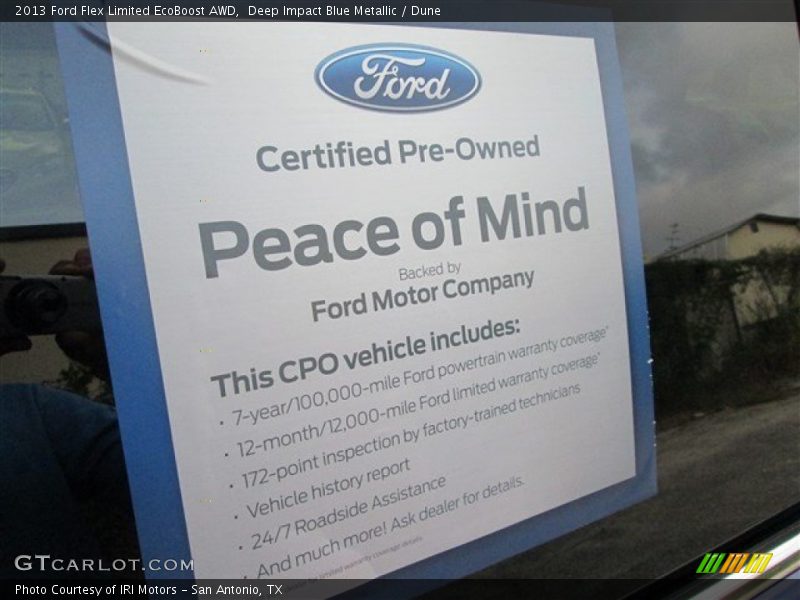 Deep Impact Blue Metallic / Dune 2013 Ford Flex Limited EcoBoost AWD