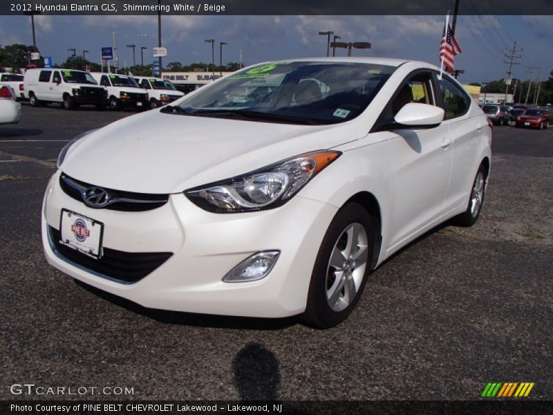Shimmering White / Beige 2012 Hyundai Elantra GLS