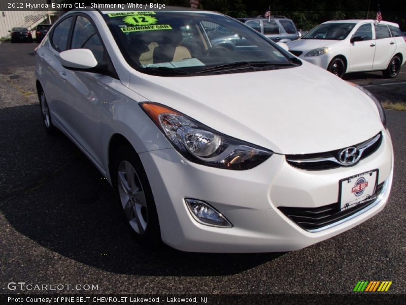 Shimmering White / Beige 2012 Hyundai Elantra GLS