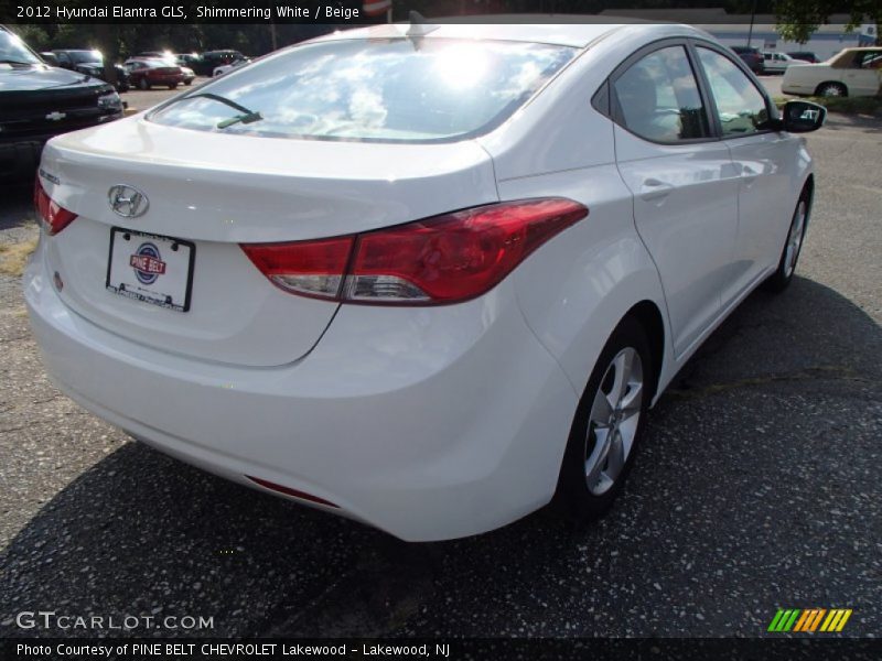 Shimmering White / Beige 2012 Hyundai Elantra GLS