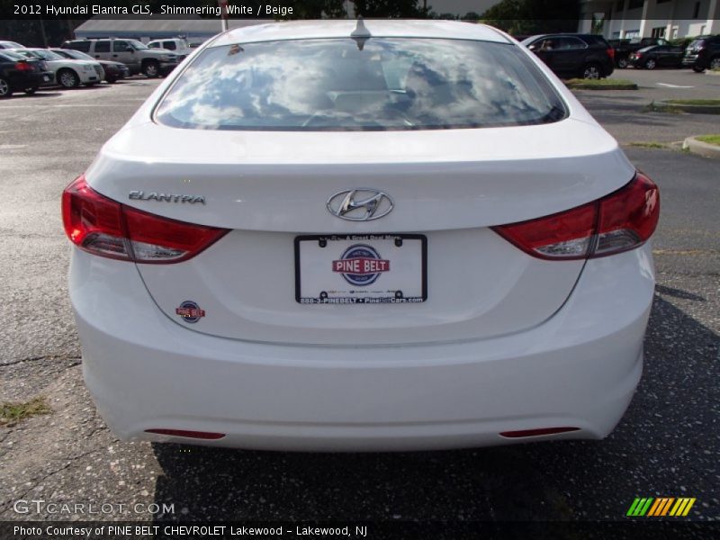 Shimmering White / Beige 2012 Hyundai Elantra GLS