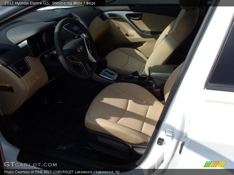 Shimmering White / Beige 2012 Hyundai Elantra GLS