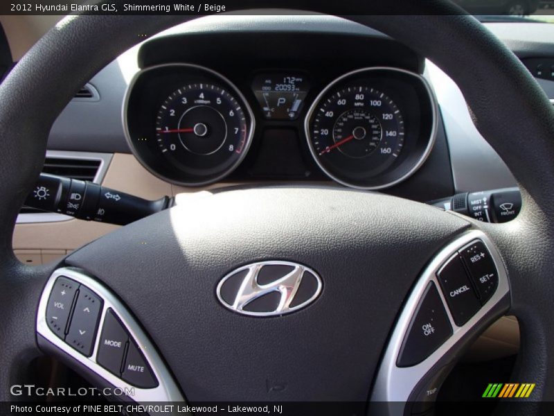 Shimmering White / Beige 2012 Hyundai Elantra GLS