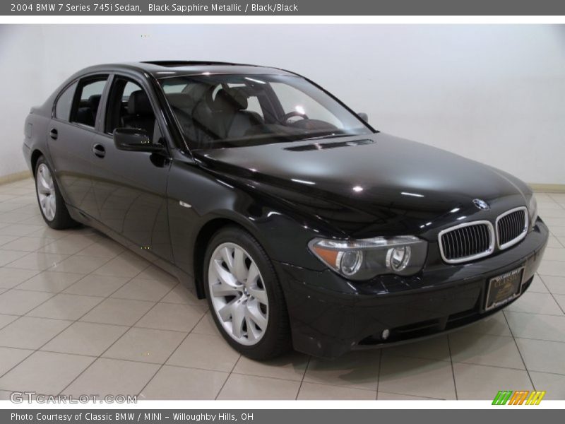 Black Sapphire Metallic / Black/Black 2004 BMW 7 Series 745i Sedan