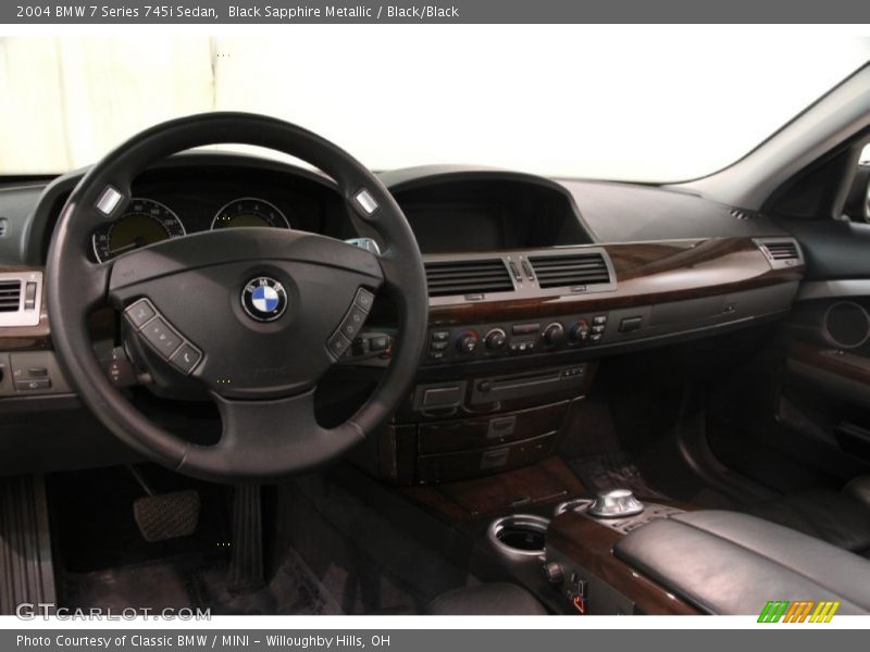 Black Sapphire Metallic / Black/Black 2004 BMW 7 Series 745i Sedan
