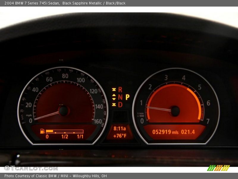 Black Sapphire Metallic / Black/Black 2004 BMW 7 Series 745i Sedan