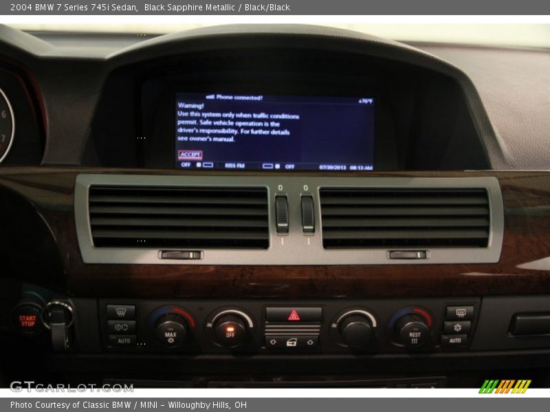 Black Sapphire Metallic / Black/Black 2004 BMW 7 Series 745i Sedan