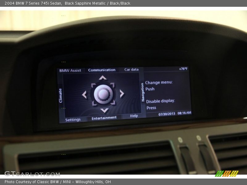 Black Sapphire Metallic / Black/Black 2004 BMW 7 Series 745i Sedan