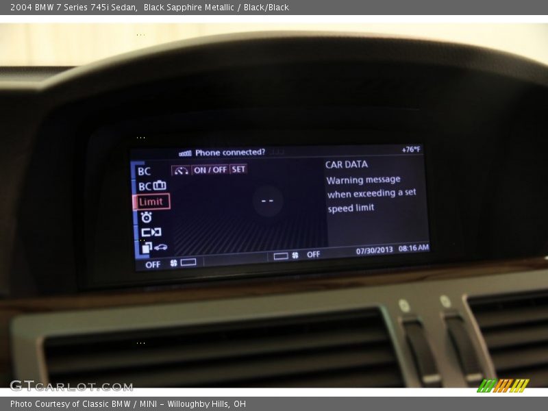 Black Sapphire Metallic / Black/Black 2004 BMW 7 Series 745i Sedan