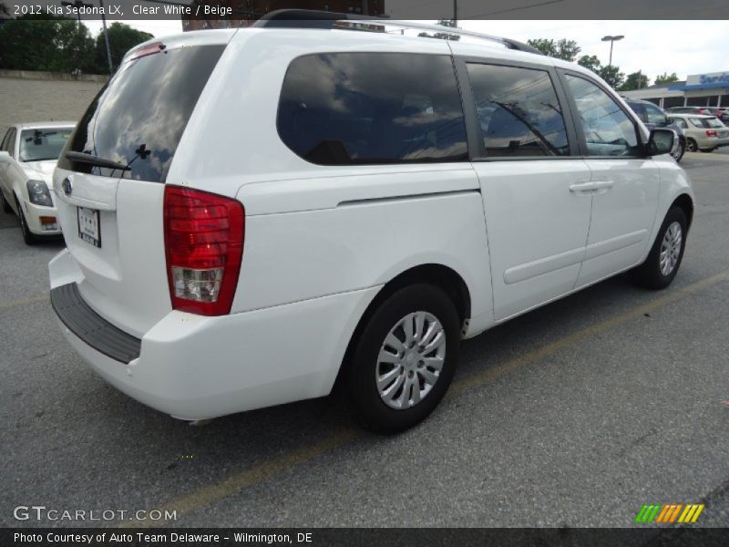 Clear White / Beige 2012 Kia Sedona LX