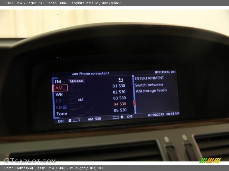 Black Sapphire Metallic / Black/Black 2004 BMW 7 Series 745i Sedan