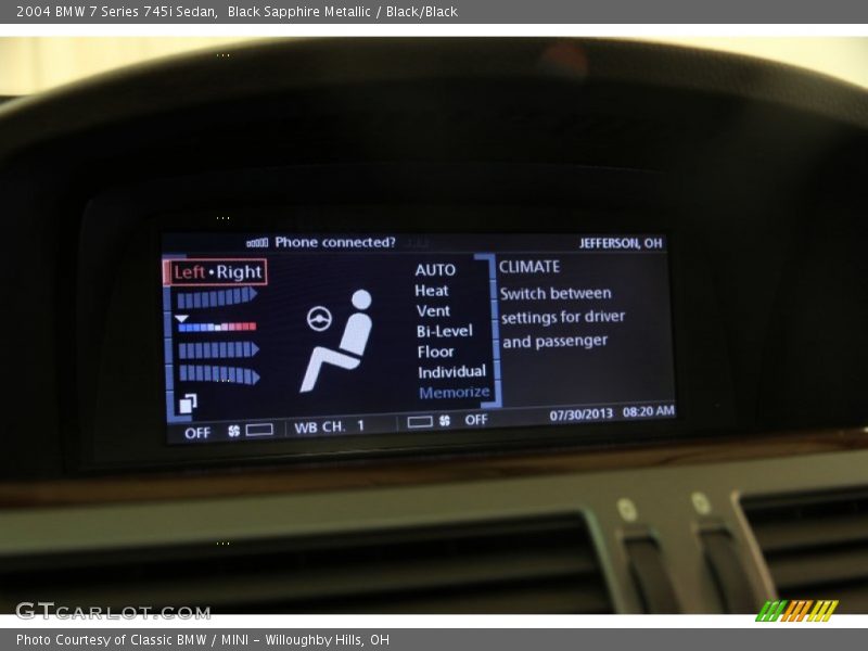 Black Sapphire Metallic / Black/Black 2004 BMW 7 Series 745i Sedan