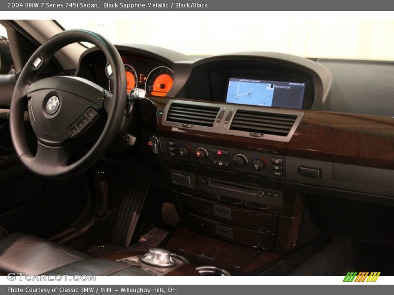 Black Sapphire Metallic / Black/Black 2004 BMW 7 Series 745i Sedan