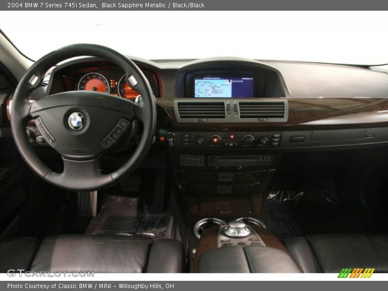 Black Sapphire Metallic / Black/Black 2004 BMW 7 Series 745i Sedan