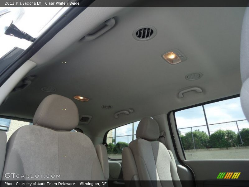 Clear White / Beige 2012 Kia Sedona LX