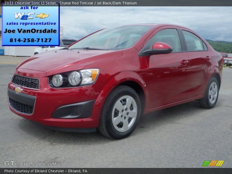 Crystal Red Tintcoat / Jet Black/Dark Titanium 2013 Chevrolet Sonic LS Sedan