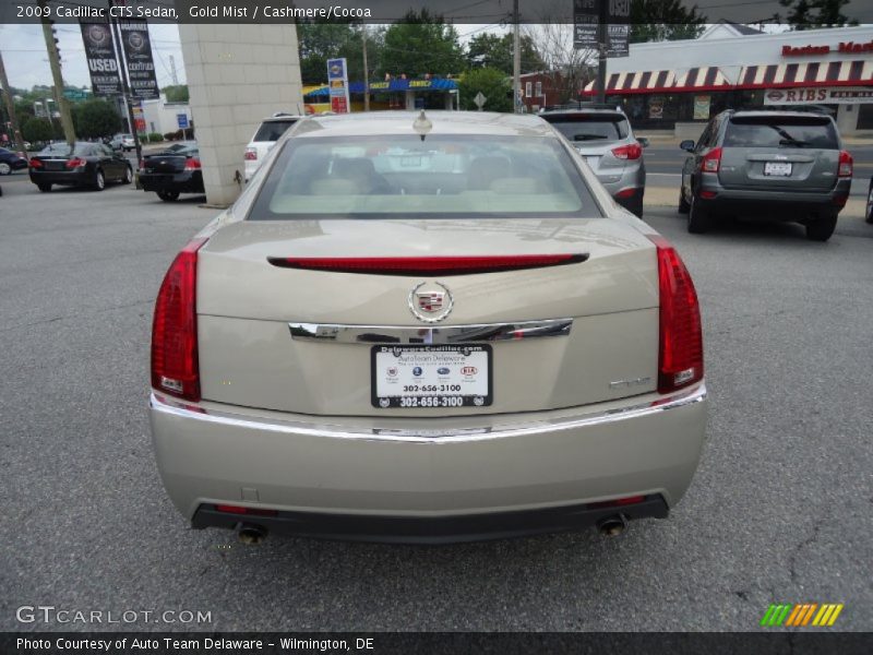 Gold Mist / Cashmere/Cocoa 2009 Cadillac CTS Sedan