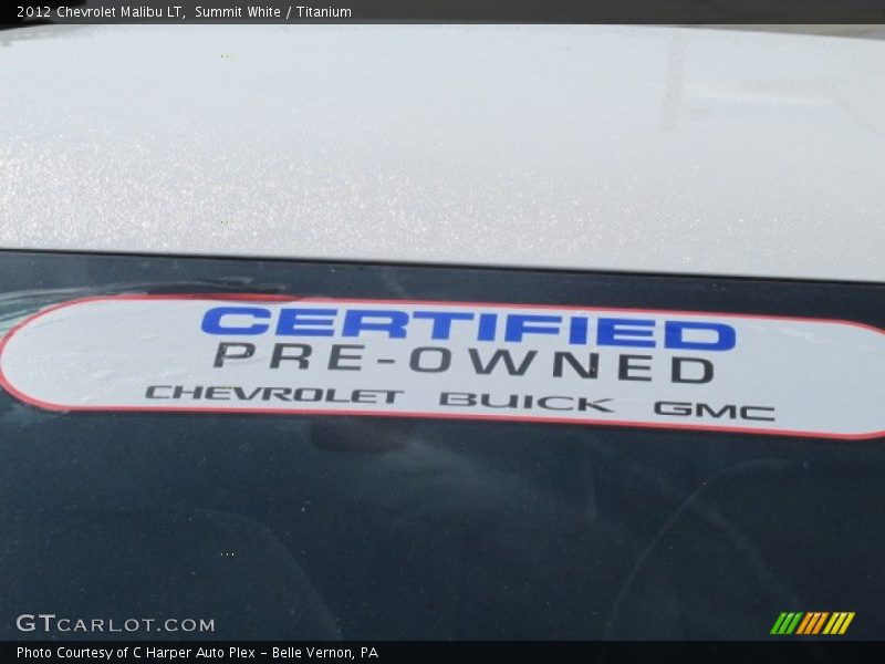 Summit White / Titanium 2012 Chevrolet Malibu LT