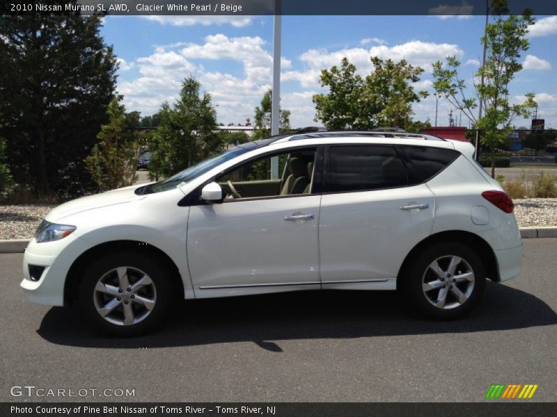 Glacier White Pearl / Beige 2010 Nissan Murano SL AWD