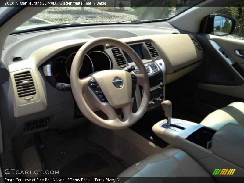Glacier White Pearl / Beige 2010 Nissan Murano SL AWD