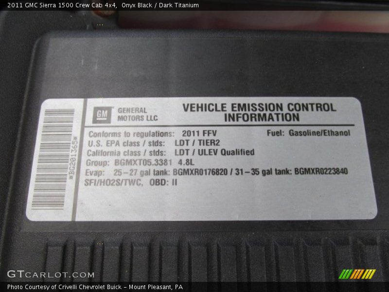 Onyx Black / Dark Titanium 2011 GMC Sierra 1500 Crew Cab 4x4