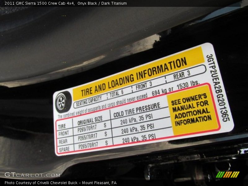 Onyx Black / Dark Titanium 2011 GMC Sierra 1500 Crew Cab 4x4