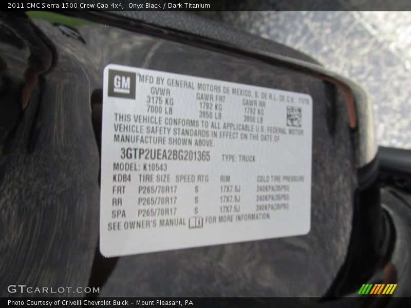 Onyx Black / Dark Titanium 2011 GMC Sierra 1500 Crew Cab 4x4