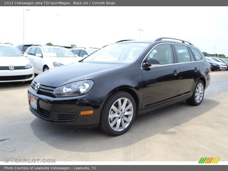 Black Uni / Cornsilk Beige 2013 Volkswagen Jetta TDI SportWagen
