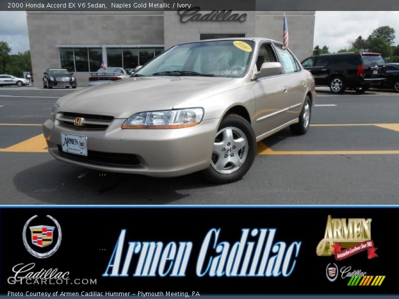 Naples Gold Metallic / Ivory 2000 Honda Accord EX V6 Sedan